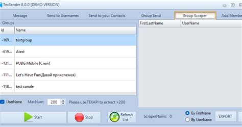 TexSender: Software to send Bulk Telegram .
